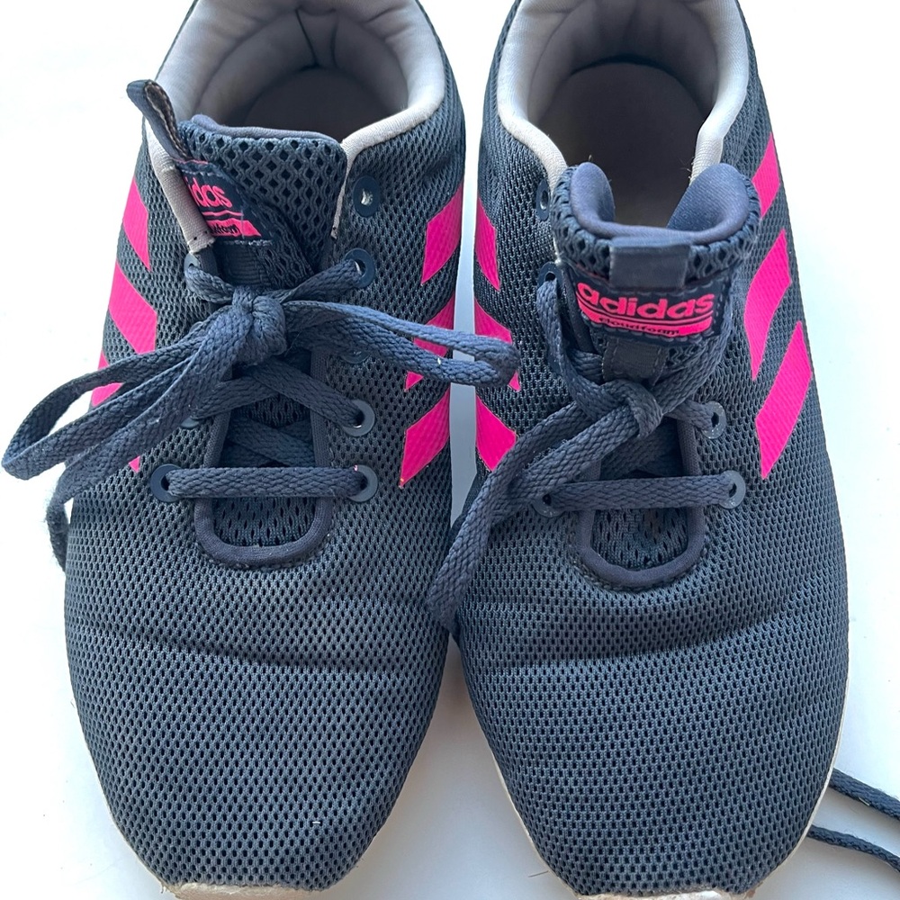 Adidas Kids Gray and Pink Sneakers